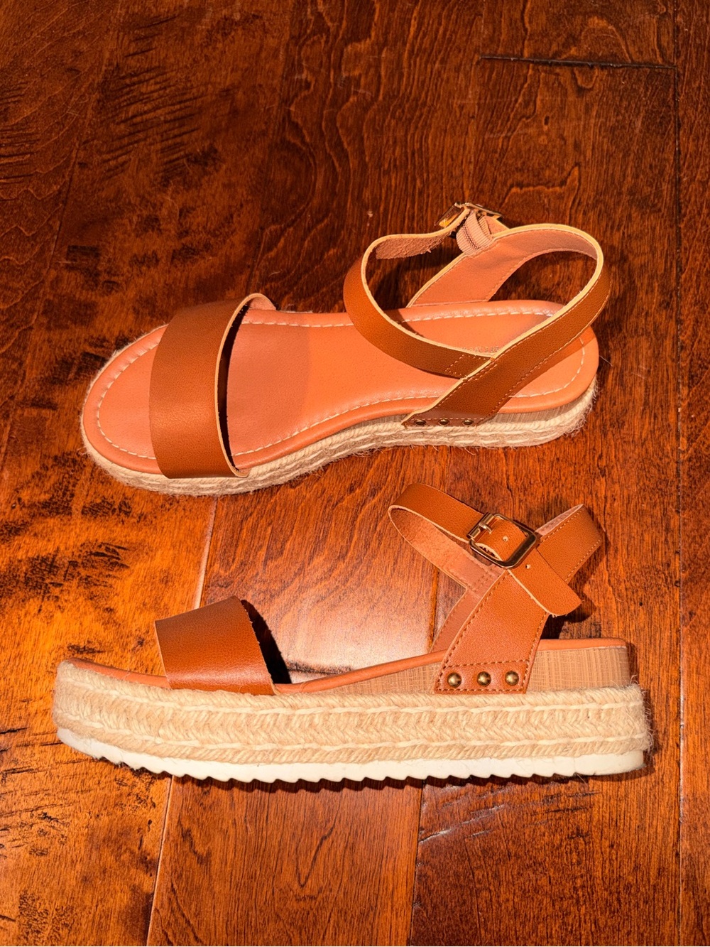 Women's Tan Espadrille Platform Sandals